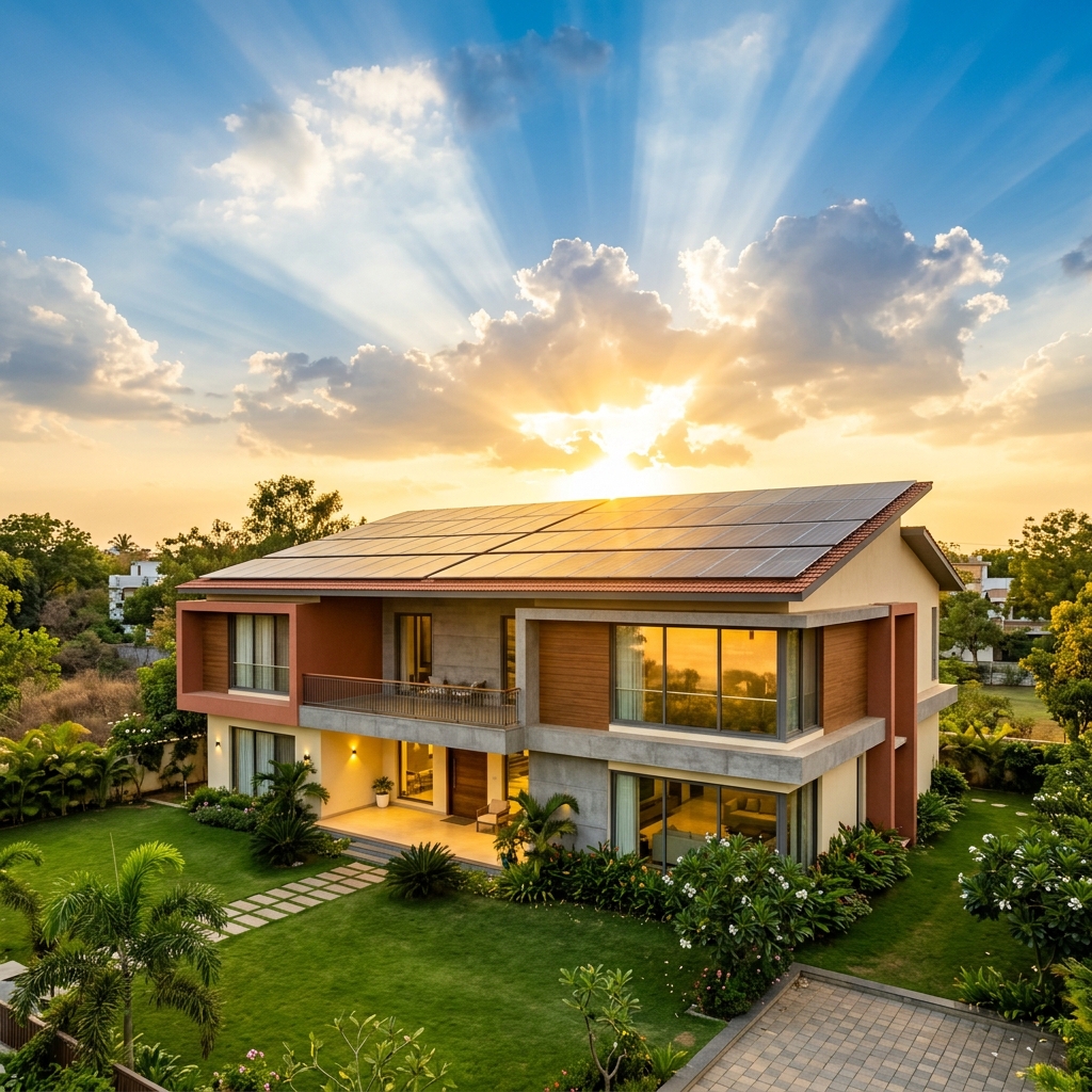 Solar home with panels
